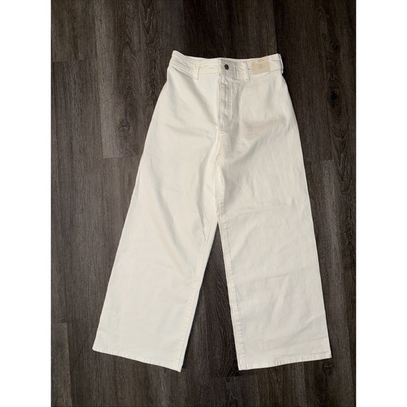 Universal Thread Women's High-Rise Sailor Wide Leg Ankle Jeans in White Size 8 - Picture 7 of 9